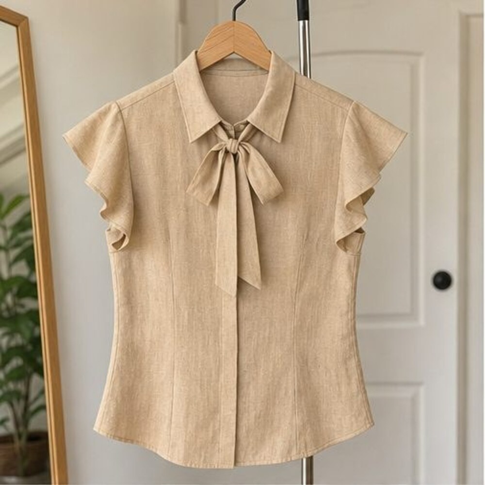 Camel Button Blouse
